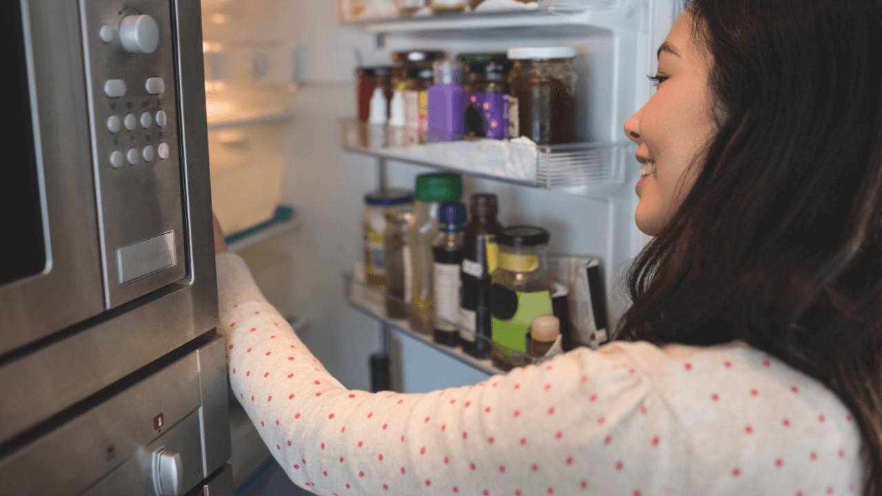 girl on the refrigirator